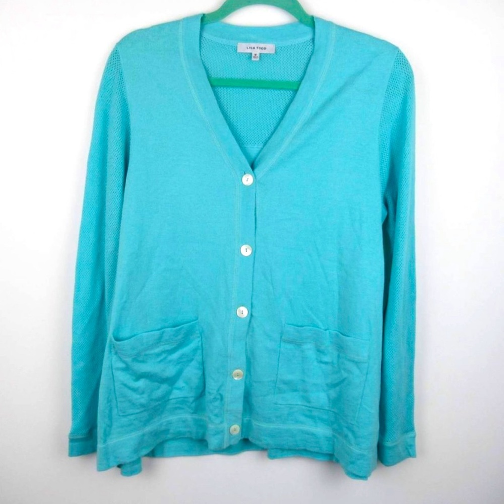 Lisa Todd never worn blue cotton cashmere cardigan